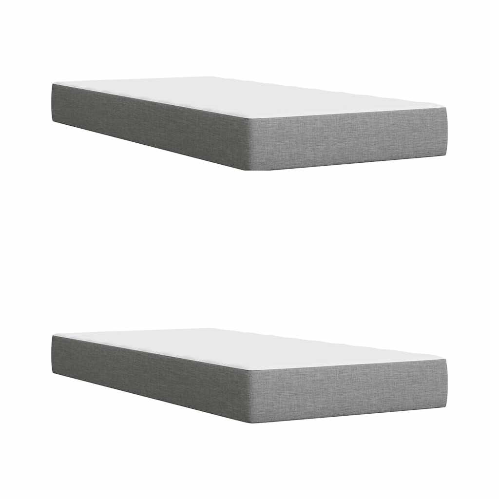 Giroletto a Molle con Materasso Grigio Chiaro 200x200cm Tessuto | homemem39