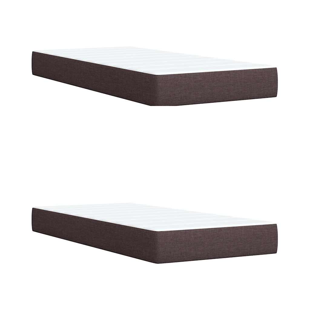 Giroletto a Molle con Materasso Marrone Scuro 200x200cm Tessuto | homemem39