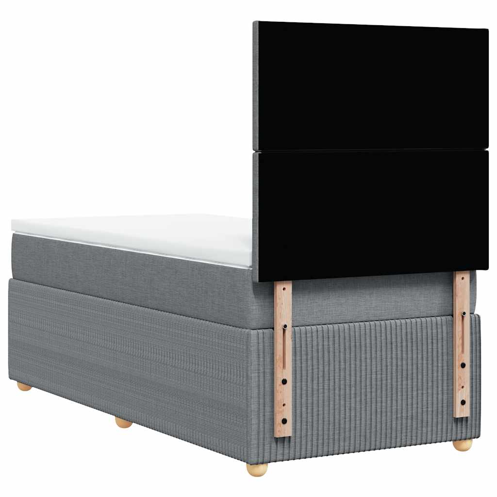 Giroletto a Molle con Materasso Grigio Chiaro 80x200 cm Tessuto