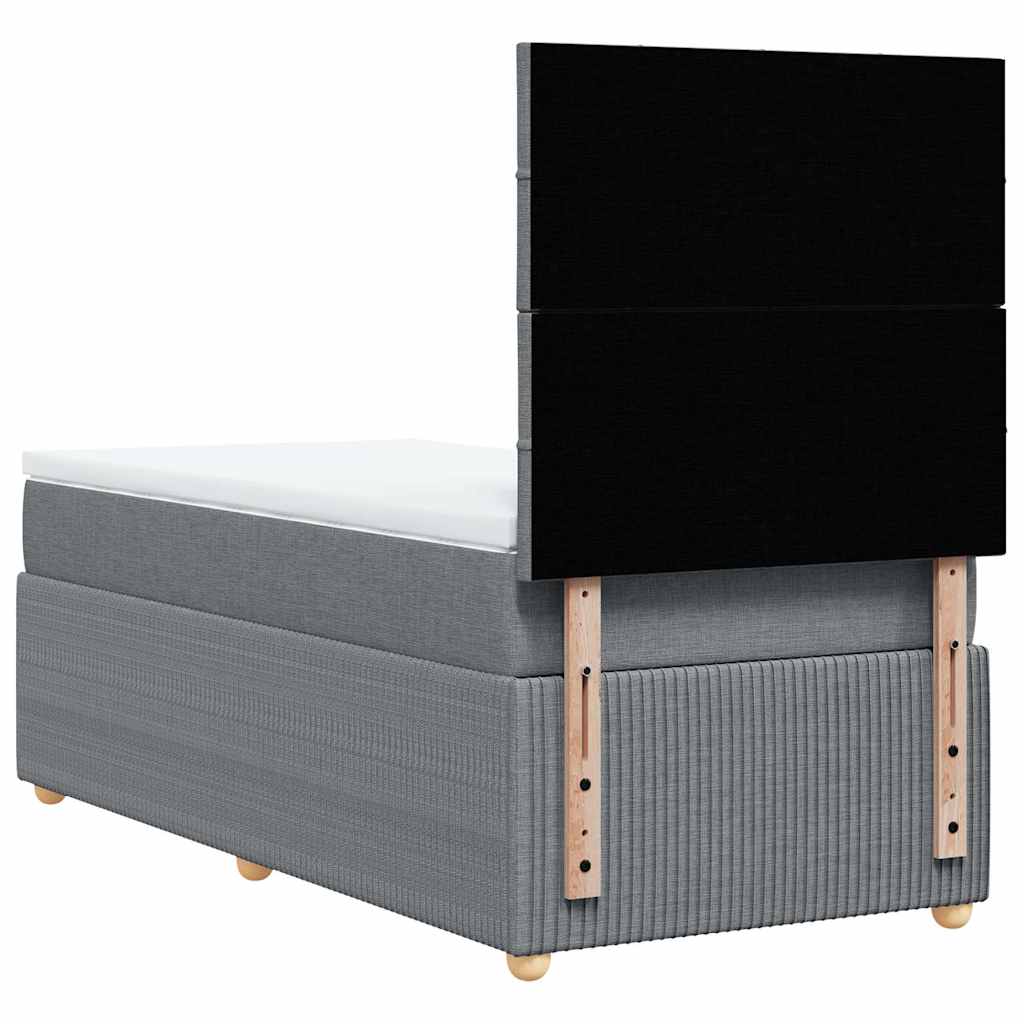 Giroletto a Molle con Materasso Grigio Chiaro 80x200 cm Tessuto
