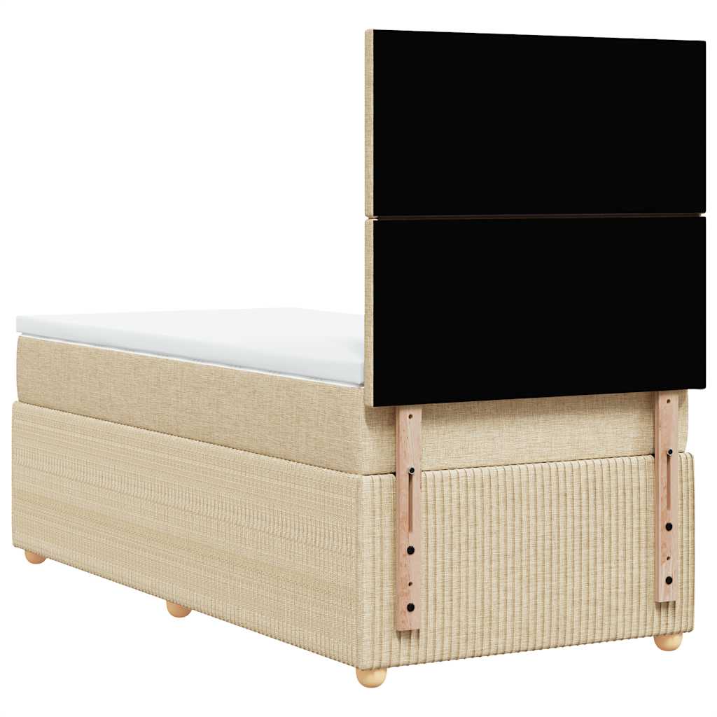 Giroletto a Molle con Materasso Crema 90x190 cm in Tessuto | homemem39