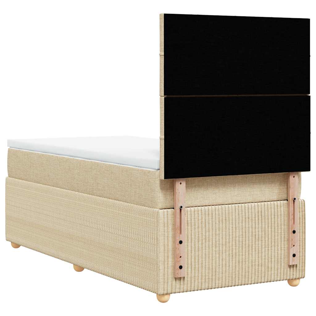 Giroletto a Molle con Materasso Crema 90x190 cm in Tessuto