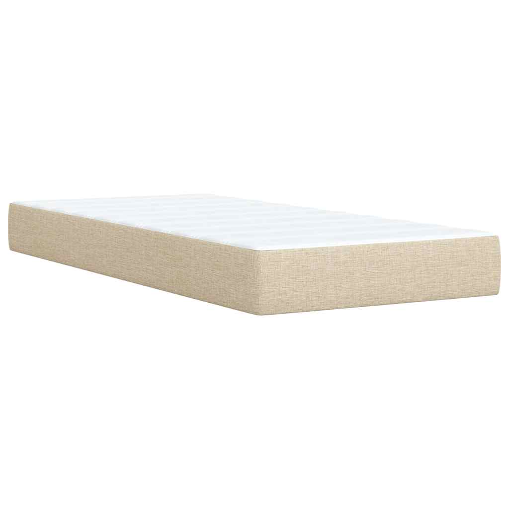 Giroletto a Molle con Materasso Crema 100x200 cm in Tessuto | homemem39