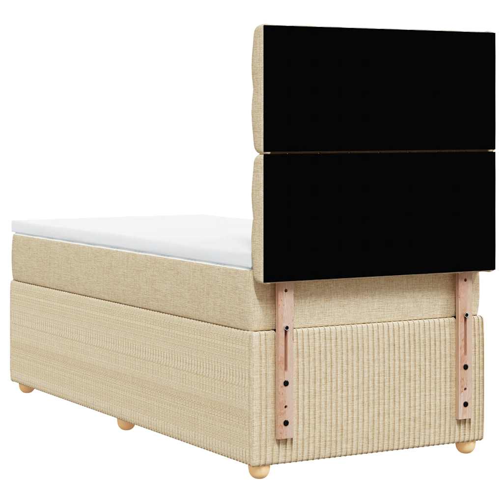 Giroletto a Molle con Materasso Crema 100x200 cm in Tessuto