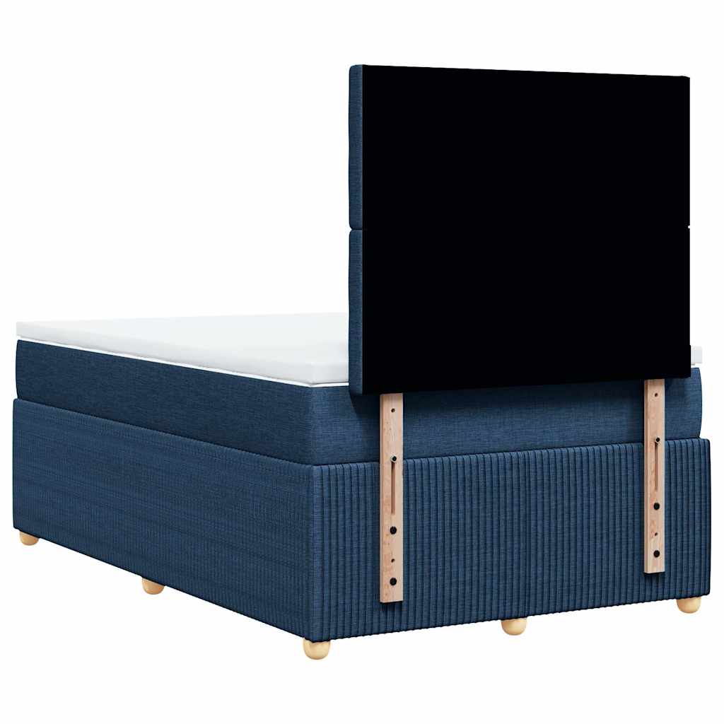 Giroletto a Molle con Materasso Blu 120x190 cm in Tessuto