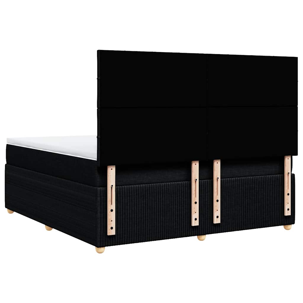 Giroletto a Molle con Materasso Nero 180x200 cm in Tessuto