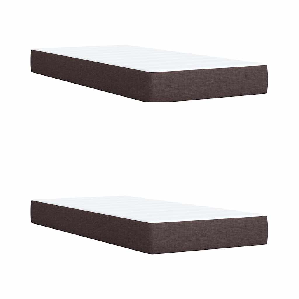 Giroletto a Molle con Materasso Marrone Scuro 200x200cm Tessuto | homemem39