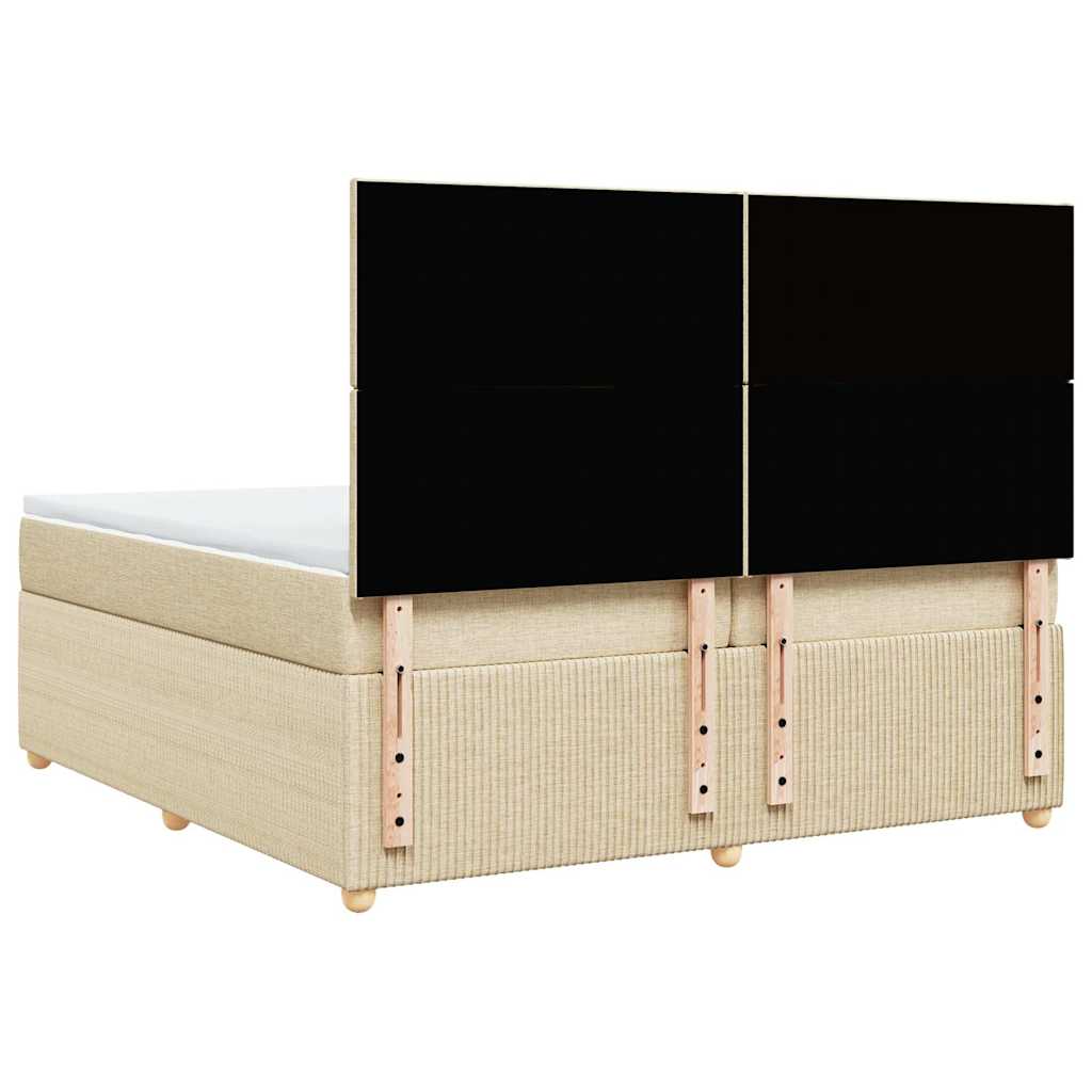 Giroletto a Molle con Materasso Crema 200x200 cm in Tessuto