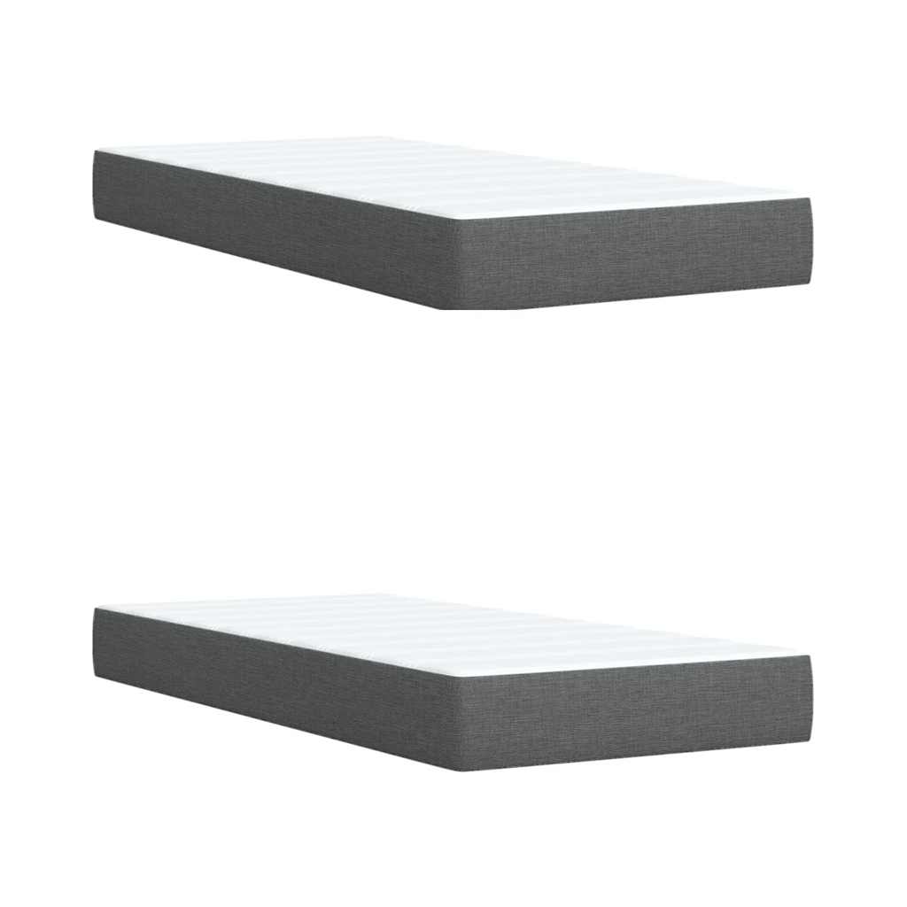 Giroletto a Molle con Materasso Grigio Scuro 200x200 cm Tessuto | homemem39