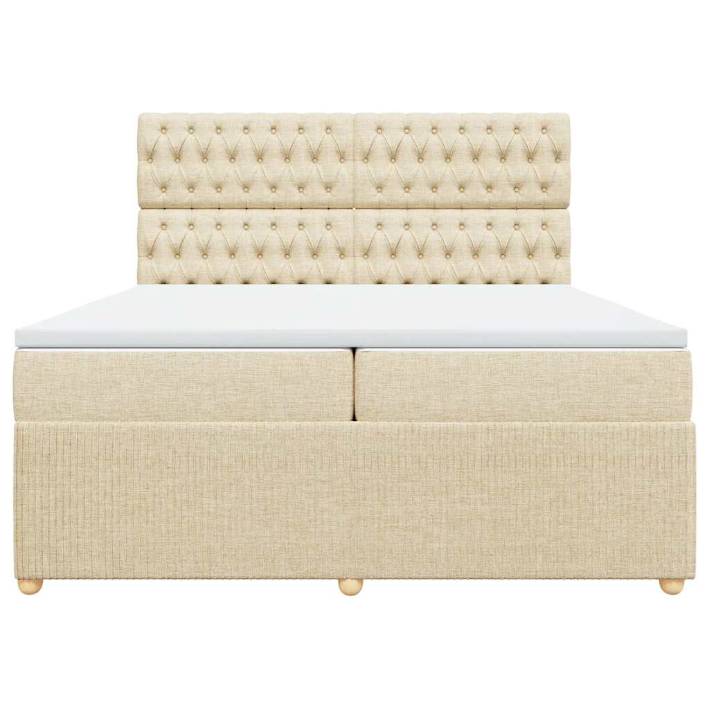 Giroletto a Molle con Materasso Crema 200x200 cm in Tessuto