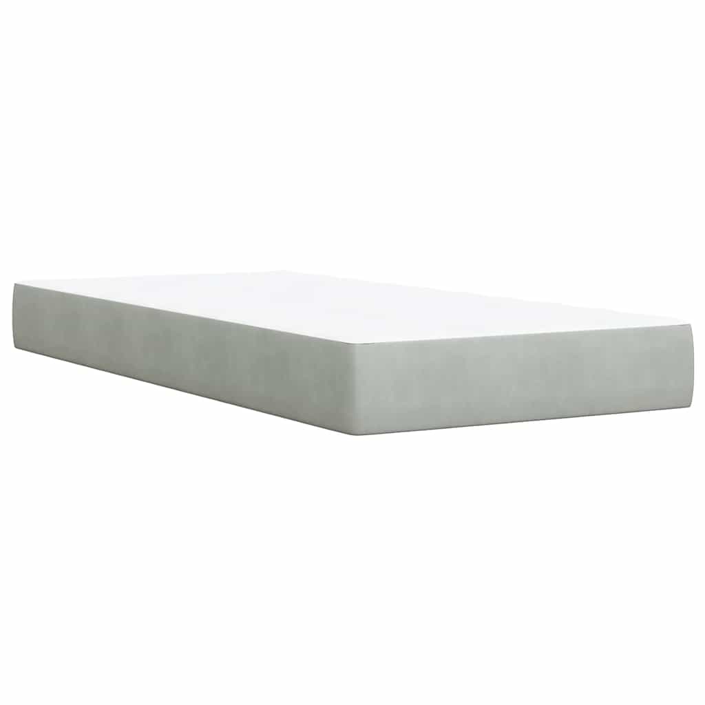 Giroletto a Molle con Materasso Grigio Chiaro 80x200 cm Velluto | homemem39