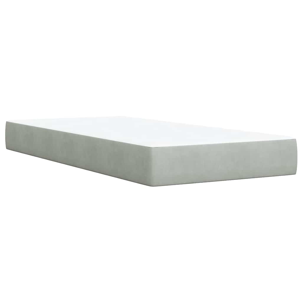 Giroletto a Molle con Materasso Grigio Chiaro 90x190 cm Velluto | homemem39