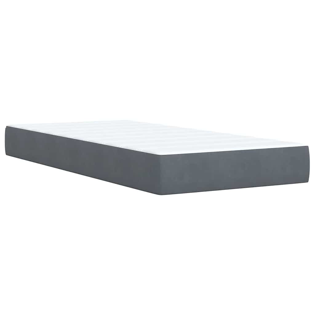 Giroletto a Molle con Materasso Grigio Scuro 100x200 cm Velluto | homemem39