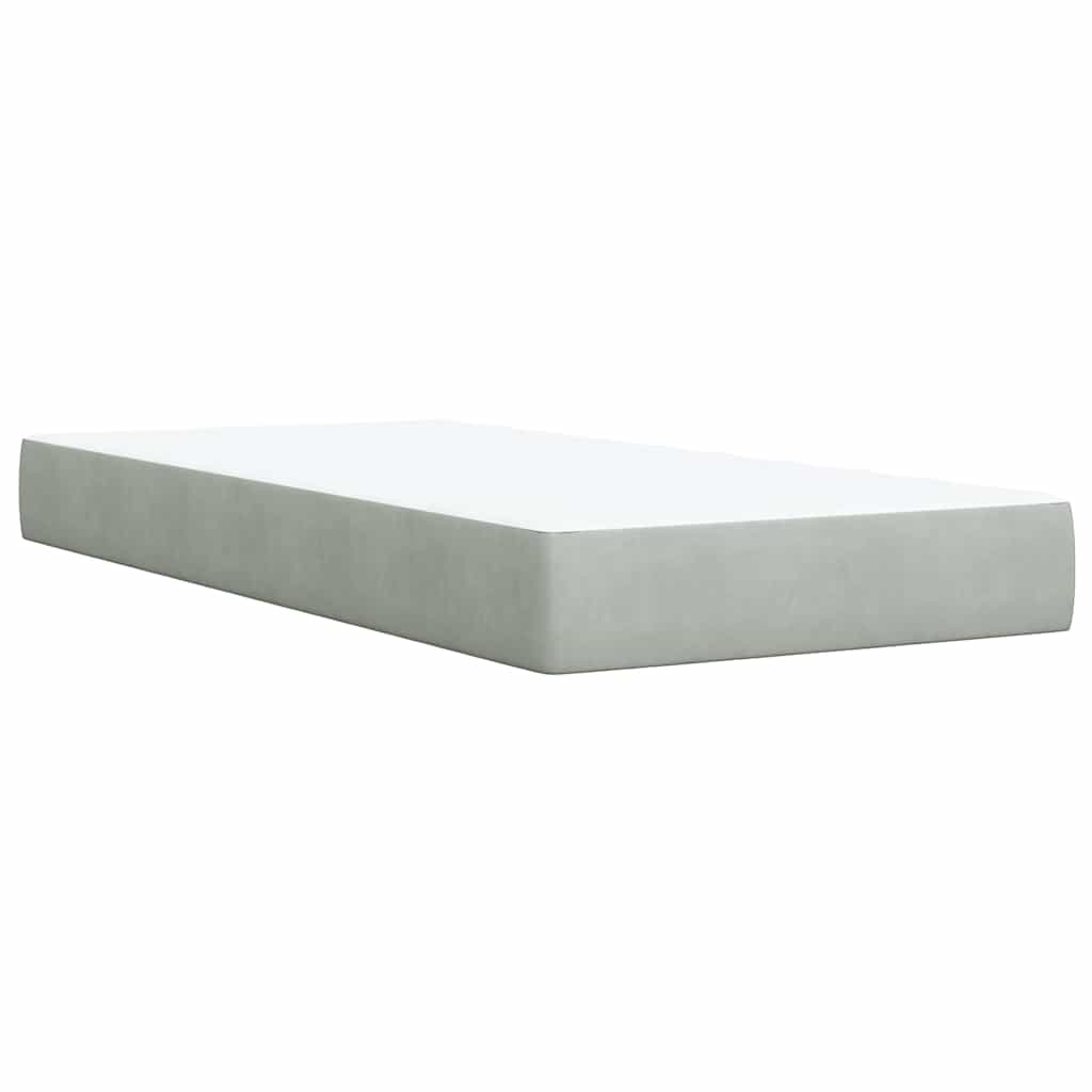 Giroletto a Molle con Materasso Grigio Chiaro 100x200cm Velluto | homemem39