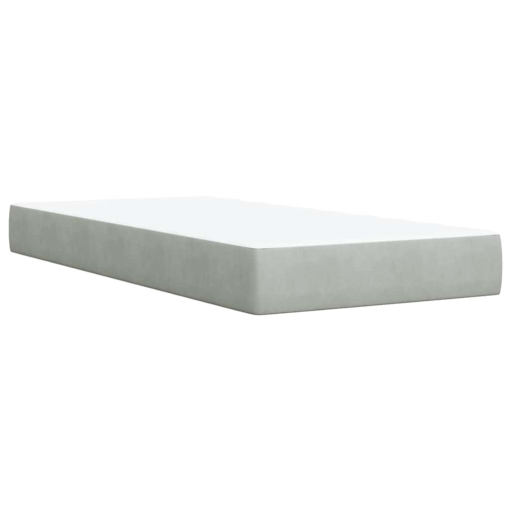 Giroletto a Molle con Materasso Grigio Chiaro 100x200cm Velluto | homemem39