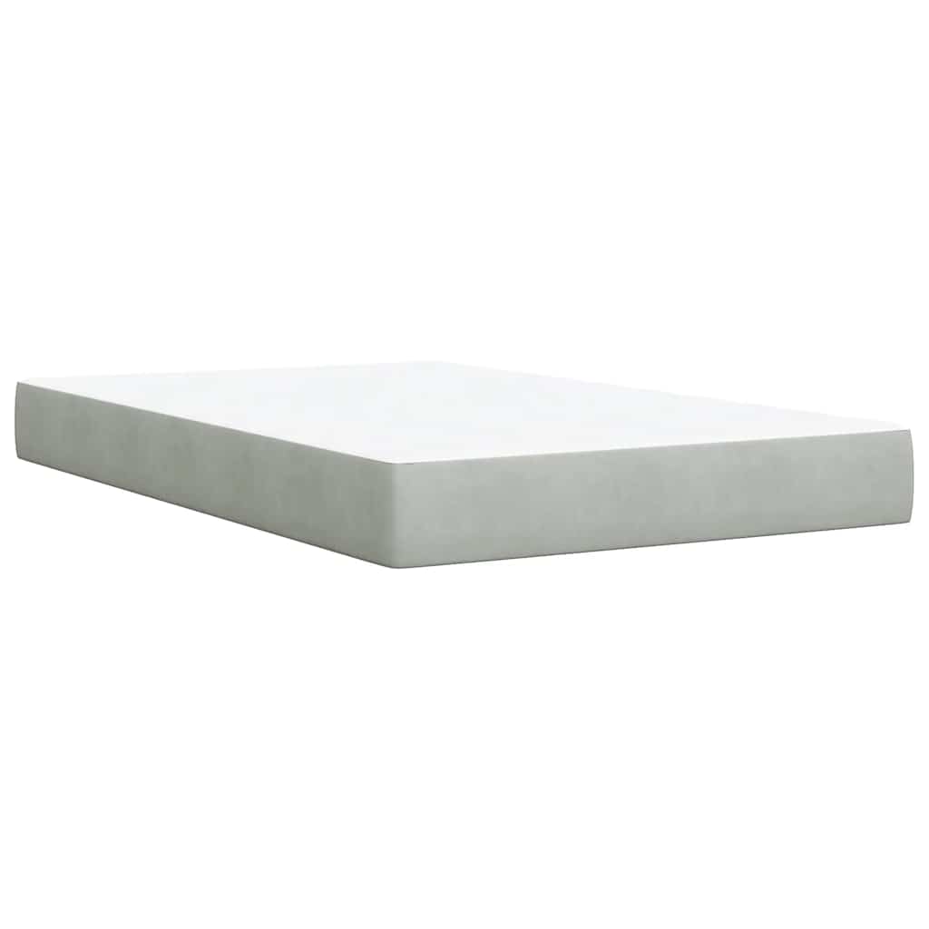 Giroletto a Molle con Materasso Grigio Chiaro 120x190cm Velluto | homemem39
