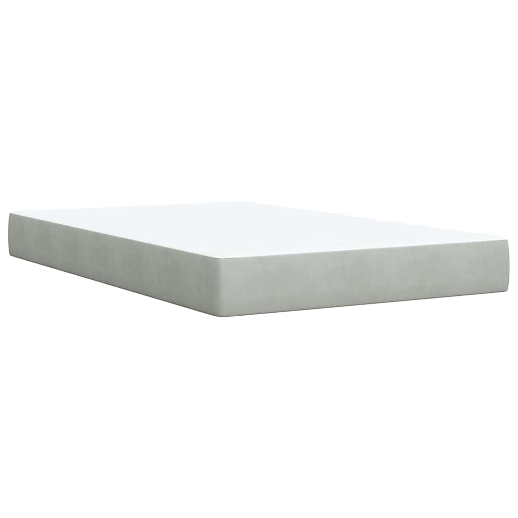 Giroletto a Molle con Materasso Grigio Chiaro 120x190cm Velluto | homemem39