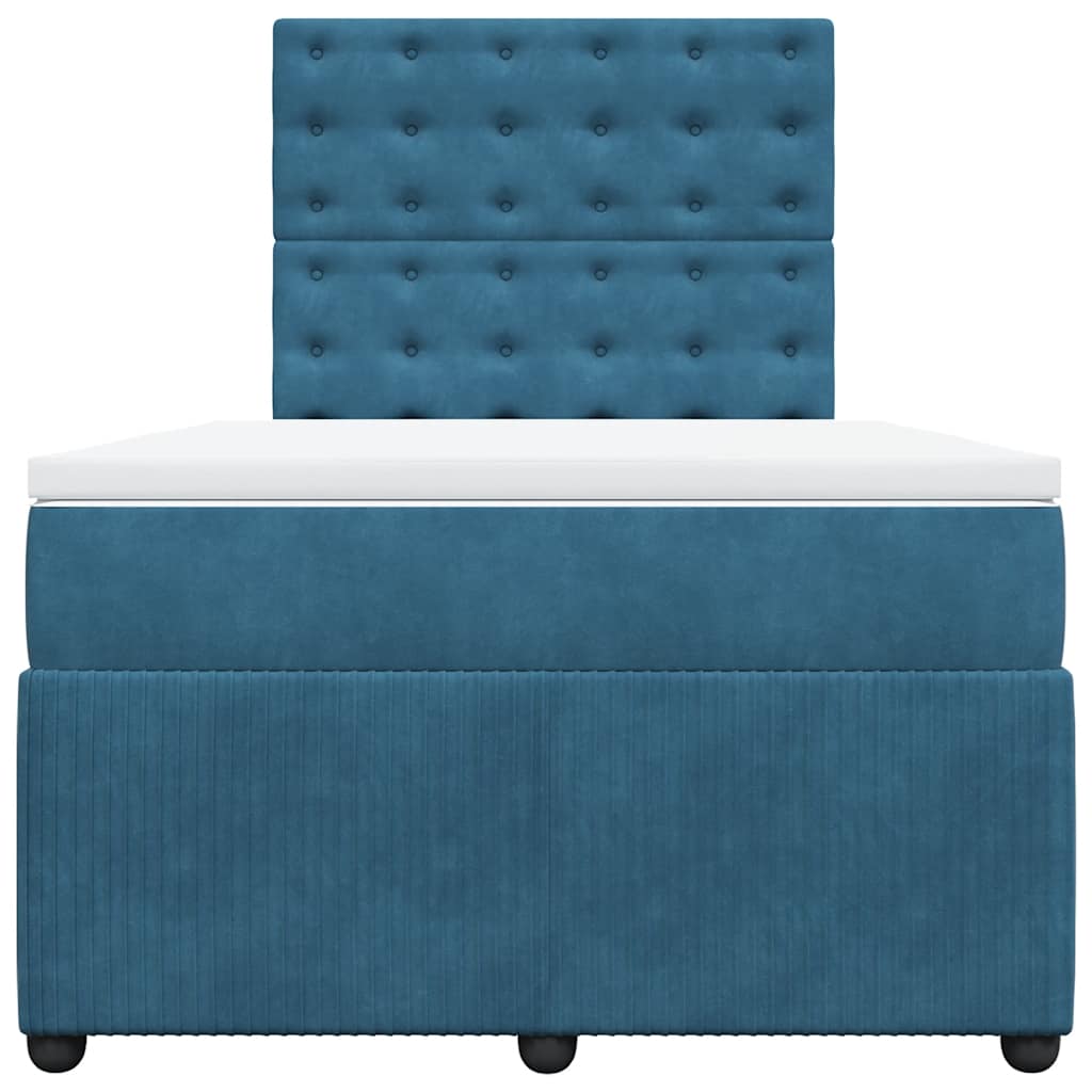 Giroletto a Molle con Materasso Blu 120x200 cm in Velluto