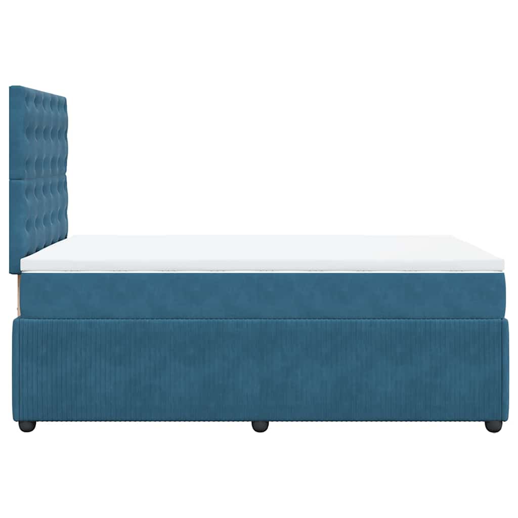 Giroletto a Molle con Materasso Blu 120x200 cm in Velluto
