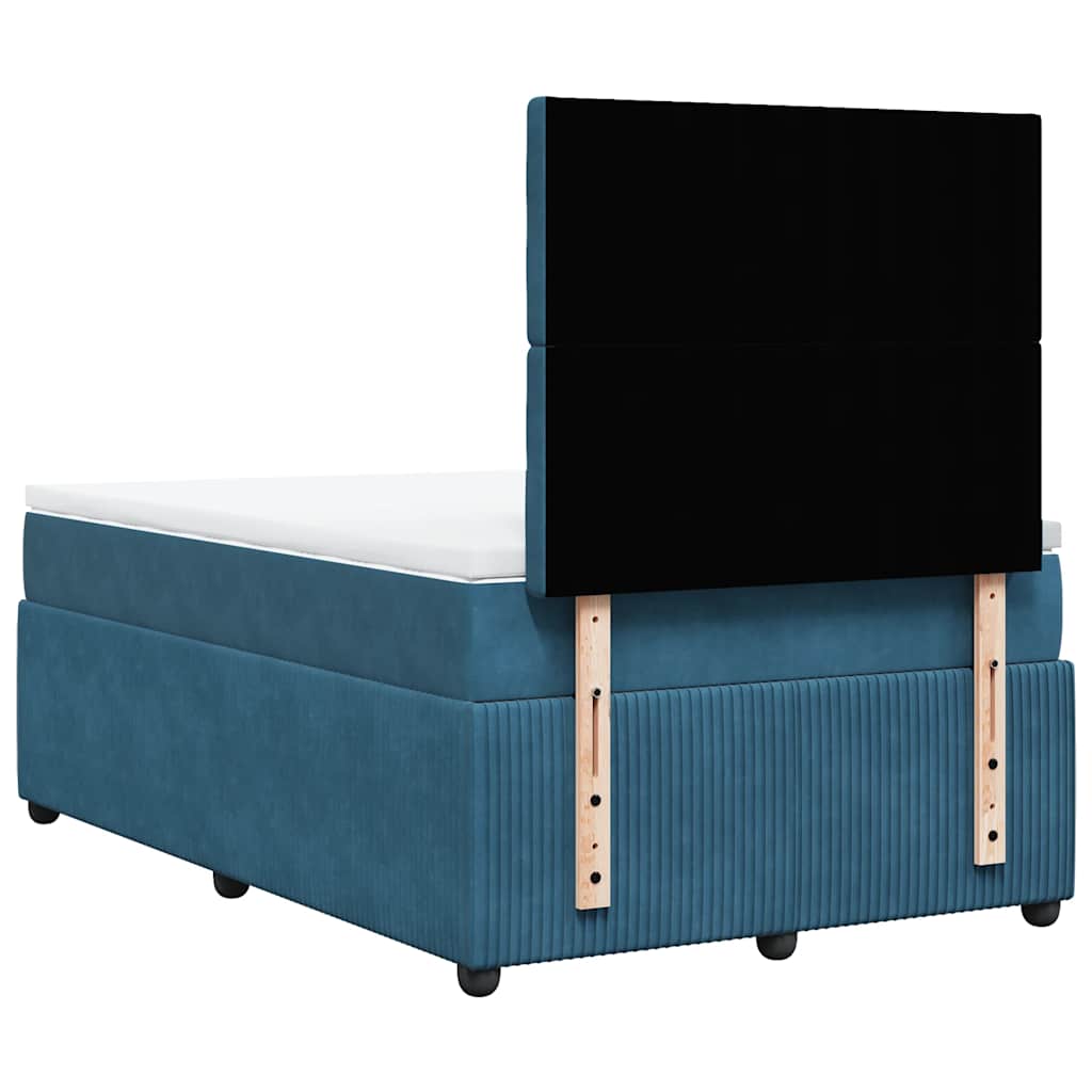 Giroletto a Molle con Materasso Blu 120x200 cm in Velluto