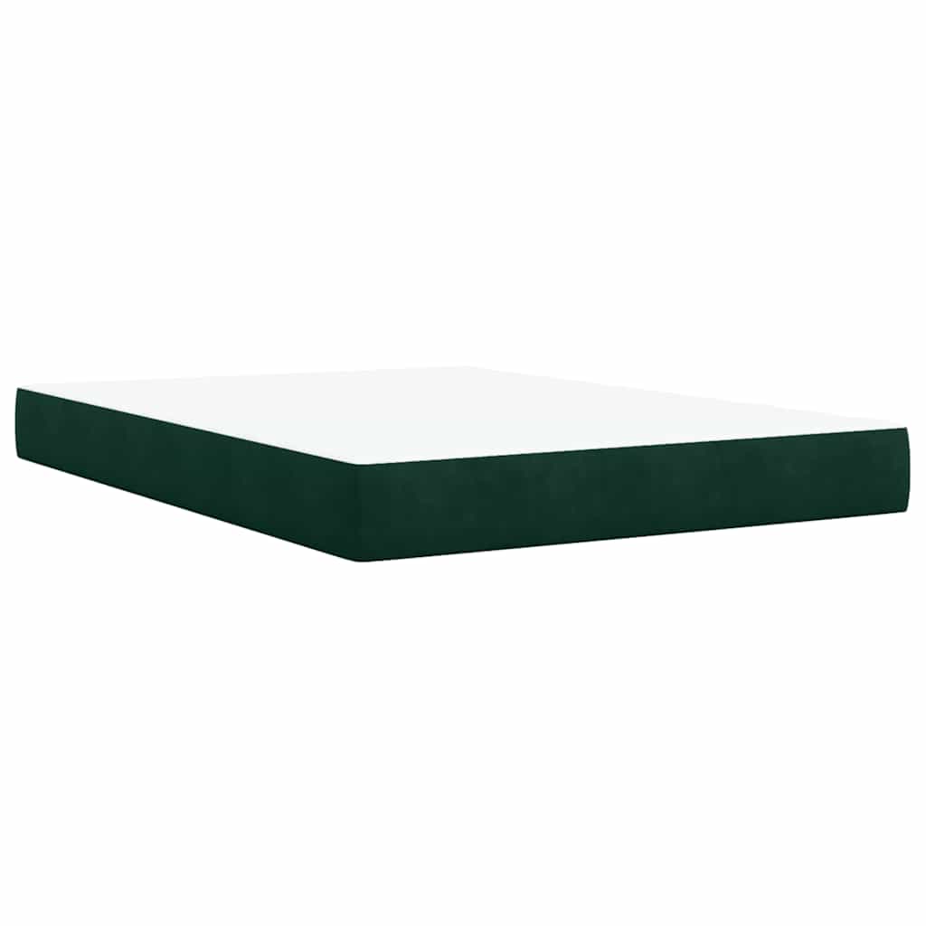 Giroletto a Molle con Materasso Verde Scuro 140x190 cm Velluto | homemem39