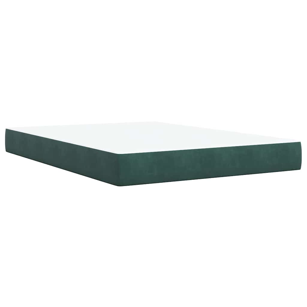 Giroletto a Molle con Materasso Verde Scuro 140x190 cm Velluto | homemem39