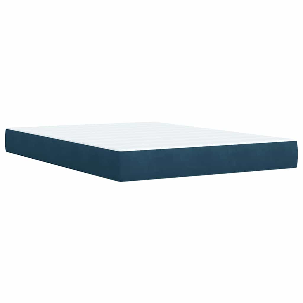 Giroletto a Molle con Materasso Blu 140x190 cm in Velluto | homemem39