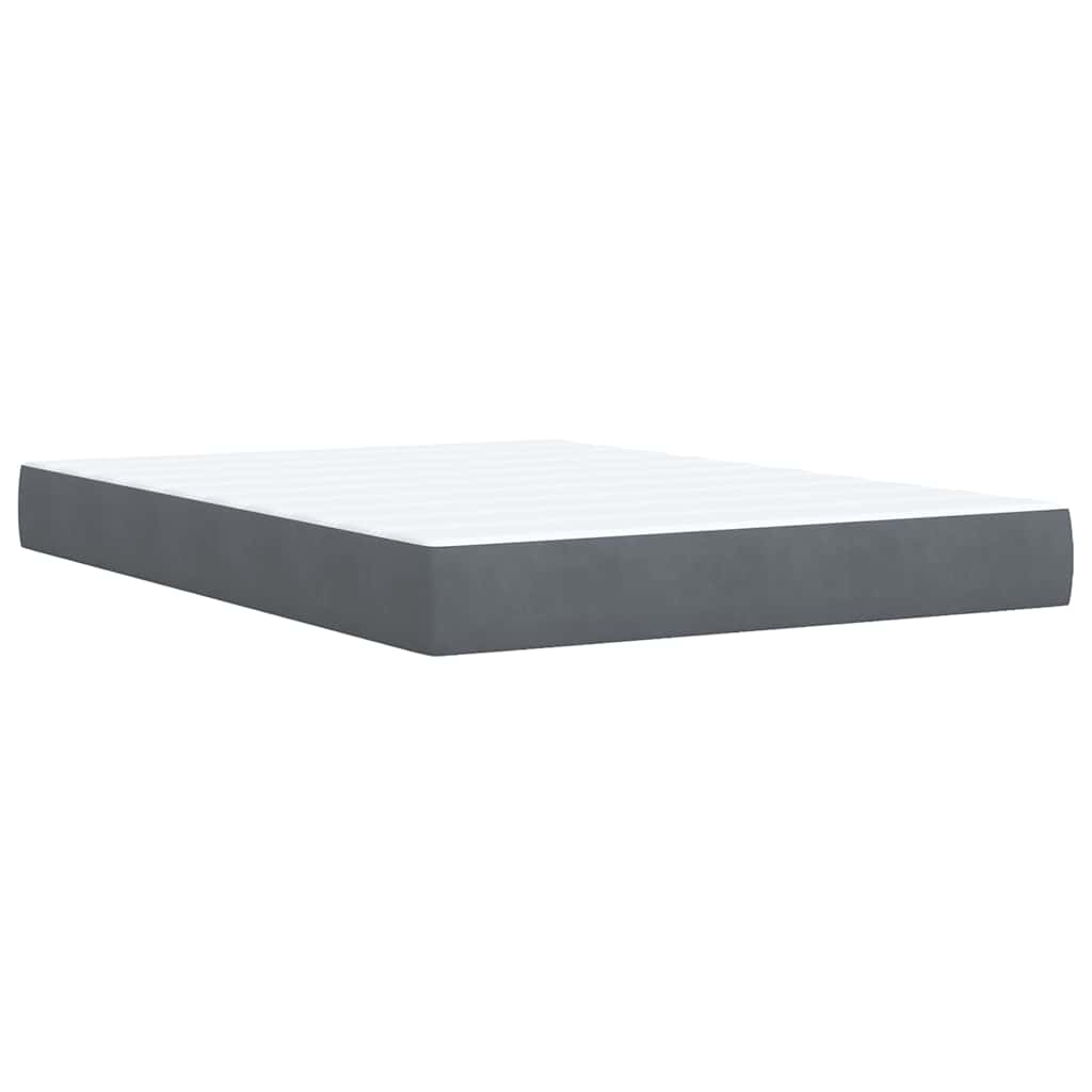 Giroletto a Molle con Materasso Grigio Scuro 140x190 cm Velluto | homemem39