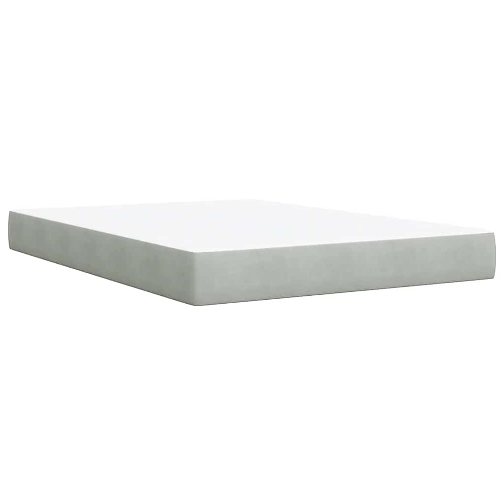 Giroletto a Molle con Materasso Grigio Chiaro 140x190cm Velluto | homemem39