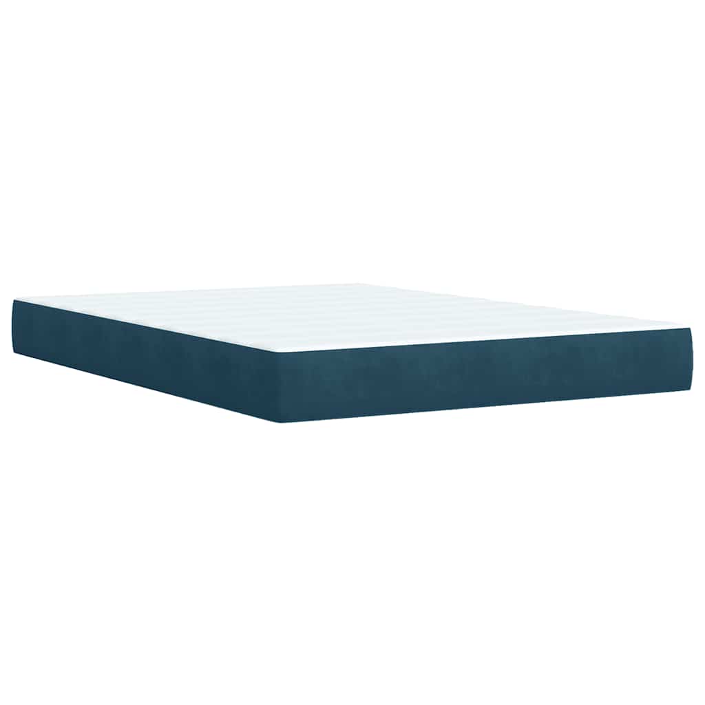 Giroletto a Molle con Materasso Blu 140x190 cm in Velluto | homemem39