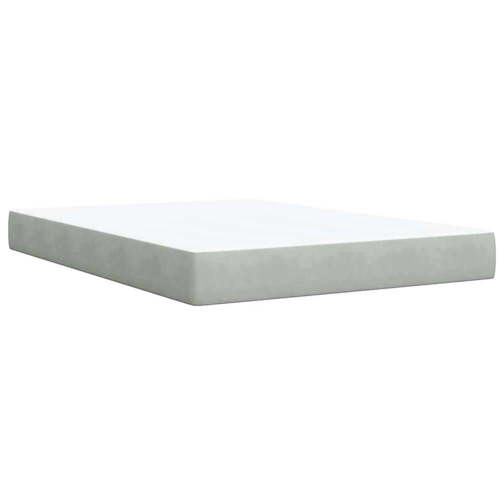 Giroletto a Molle con Materasso Grigio Chiaro 140x200cm Velluto | homemem39