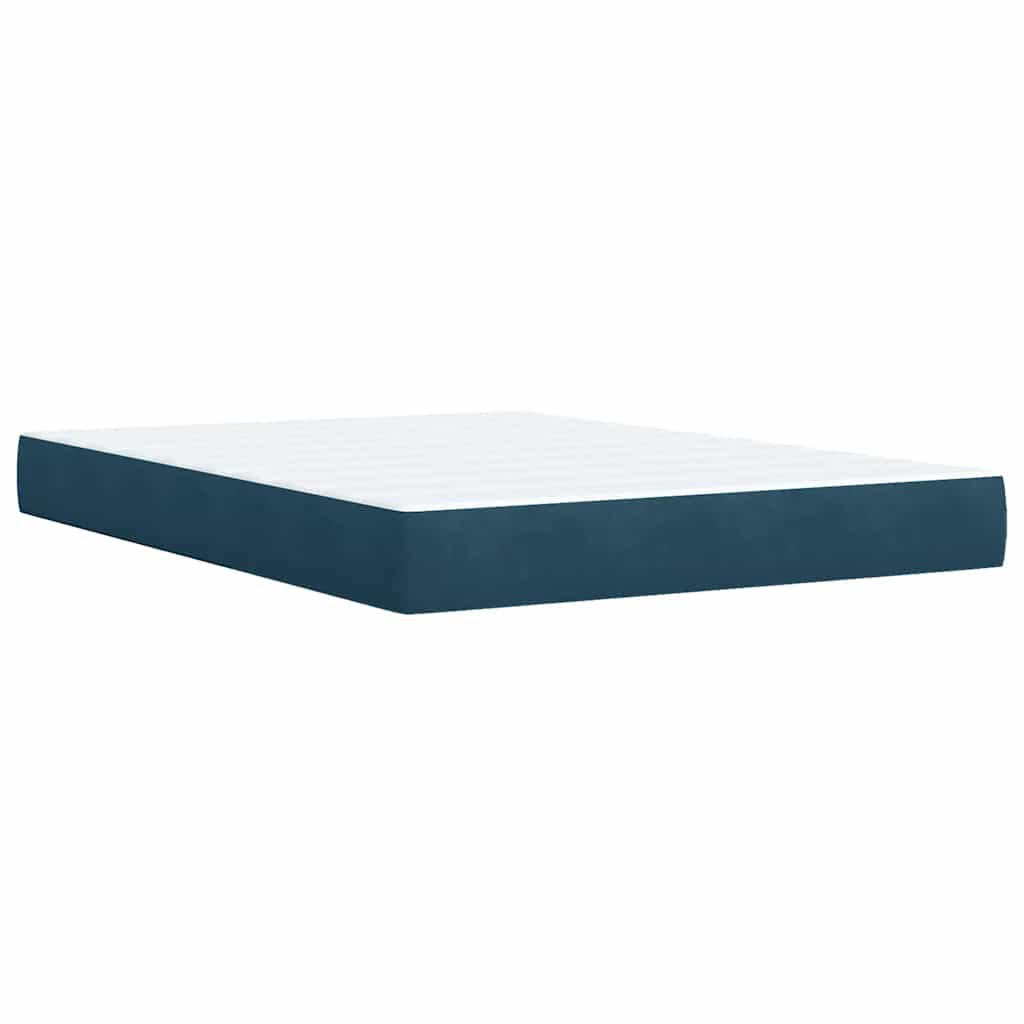 Giroletto a Molle con Materasso Blu 140x200 cm in Velluto | homemem39