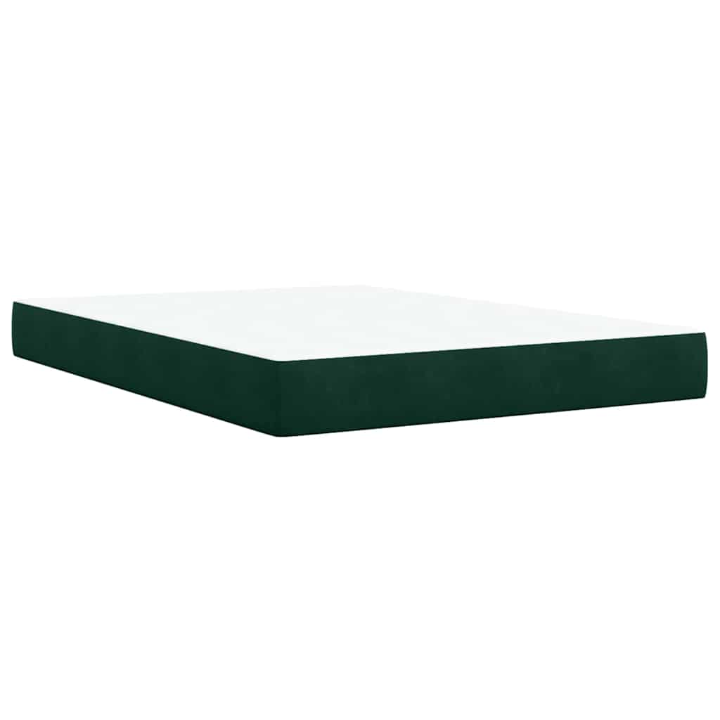 Giroletto a Molle con Materasso Verde Scuro 140x200 cm Velluto | homemem39