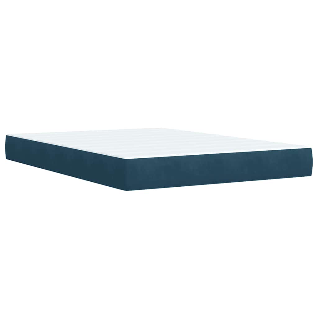 Giroletto a Molle con Materasso Blu 140x200 cm in Velluto | homemem39
