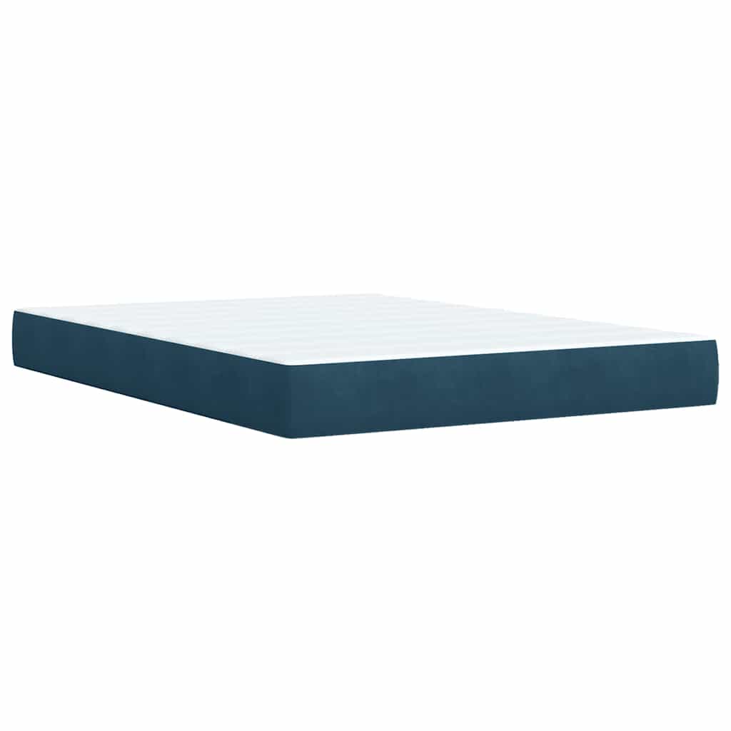 Giroletto a Molle con Materasso Blu 140x200 cm in Velluto | homemem39
