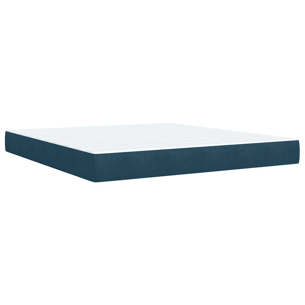 Giroletto a Molle con Materasso Blu 180x200 cm in Velluto | homemem39