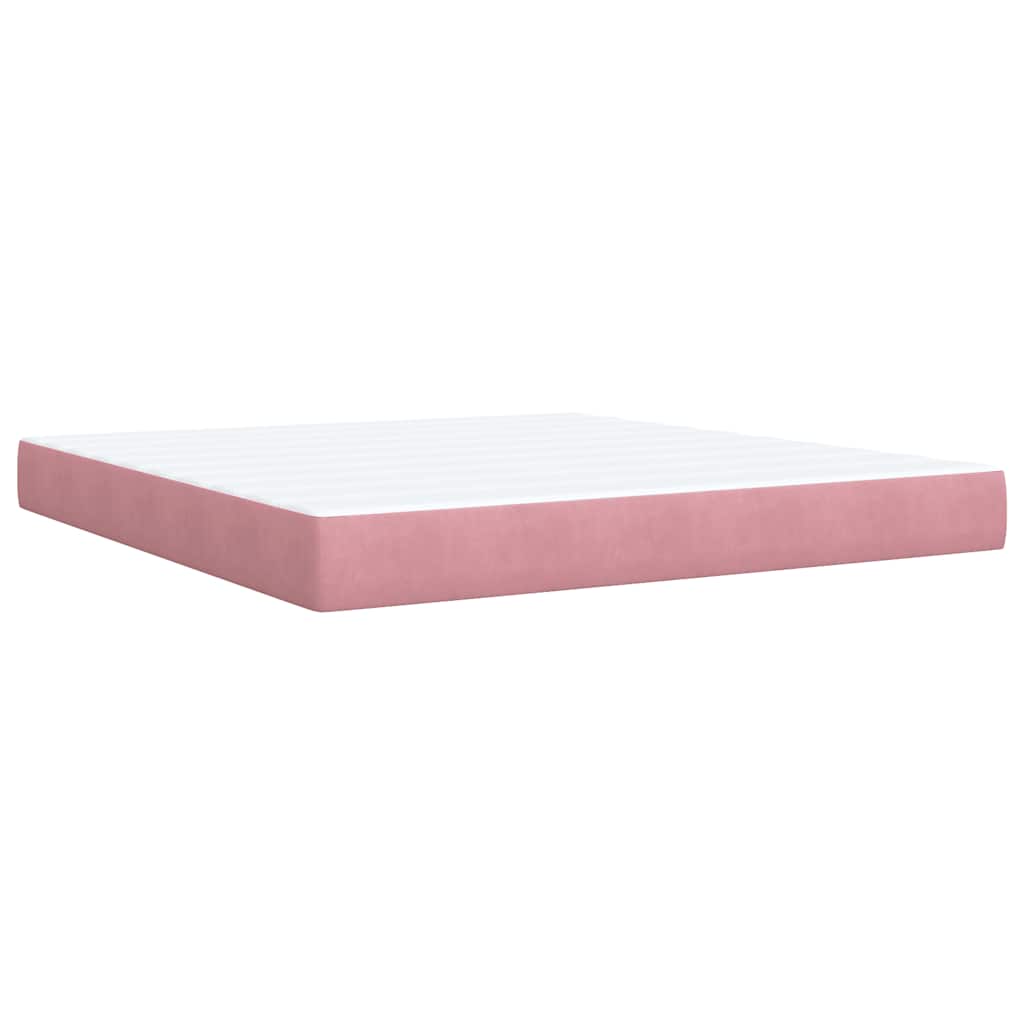 Giroletto a Molle con Materasso Rosa 180x200 cm in Velluto