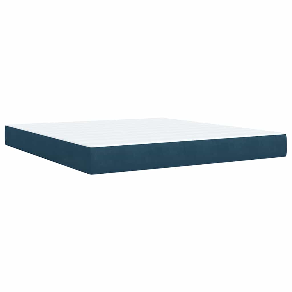 Giroletto a Molle con Materasso Blu 180x200 cm in Velluto | homemem39