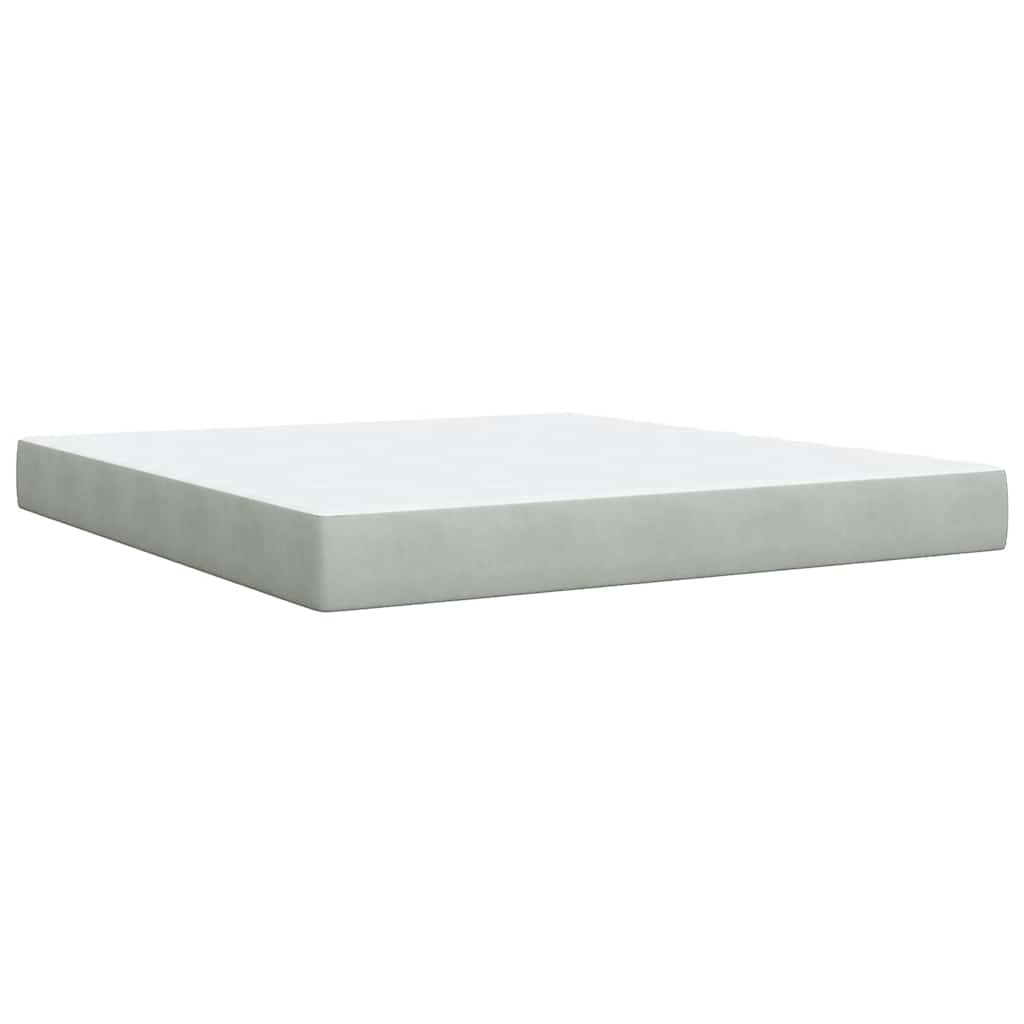 Giroletto a Molle con Materasso Grigio Chiaro 180x200cm Velluto | homemem39