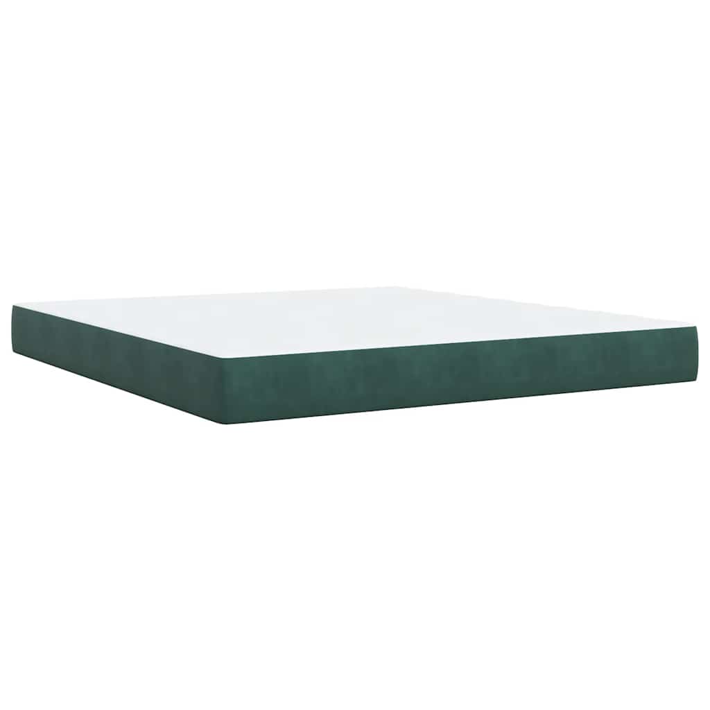 Giroletto a Molle con Materasso Verde Scuro 180x200 cm Velluto | homemem39