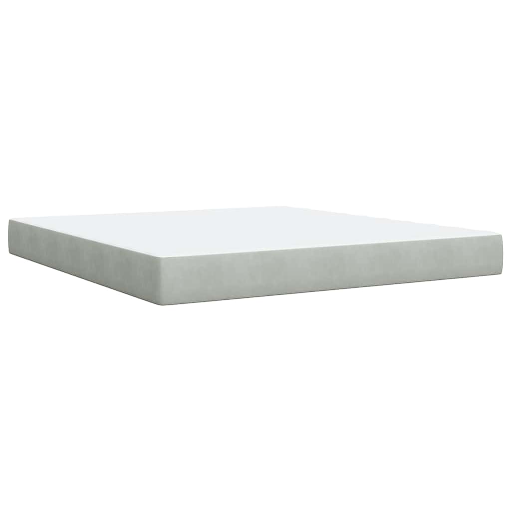 Giroletto a Molle con Materasso Grigio Chiaro 180x200cm Velluto | homemem39