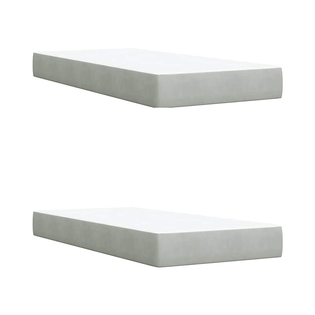 Giroletto a Molle con Materasso Grigio Chiaro 200x200cm Velluto | homemem39