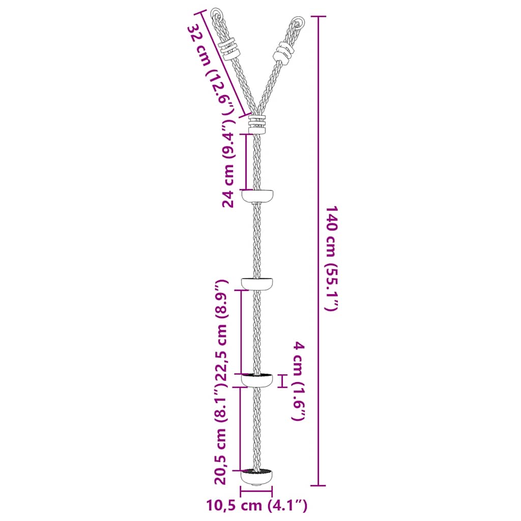 Altalena con Corda a Disco per Bambini con 4 Pioli Multicolore - homemem39