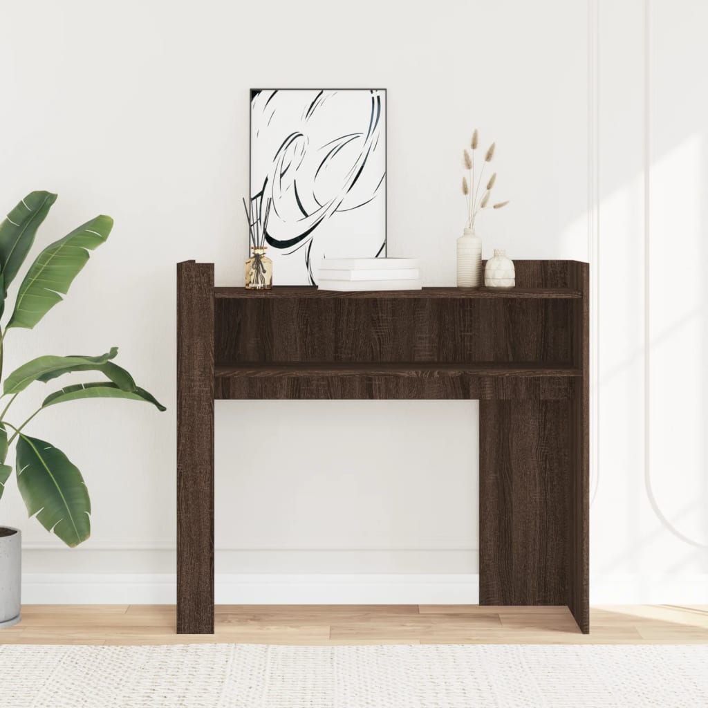 Tavolino Consolle Rovere Fumo 100x35x90 cm in Legno Multistrato - homemem39