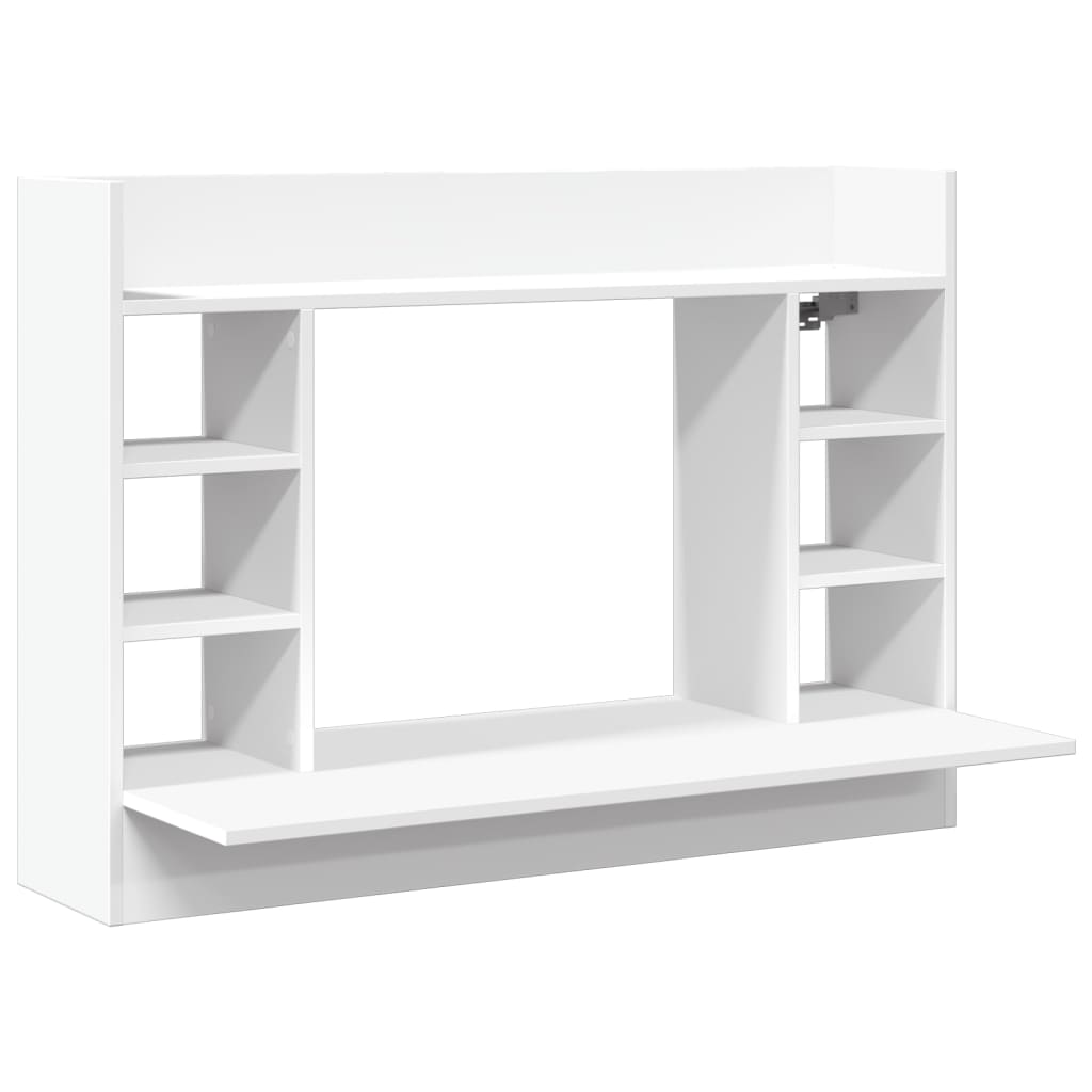 Scrivania a Parete Bianca 105x48x75 cm in Legno Multistrato - homemem39