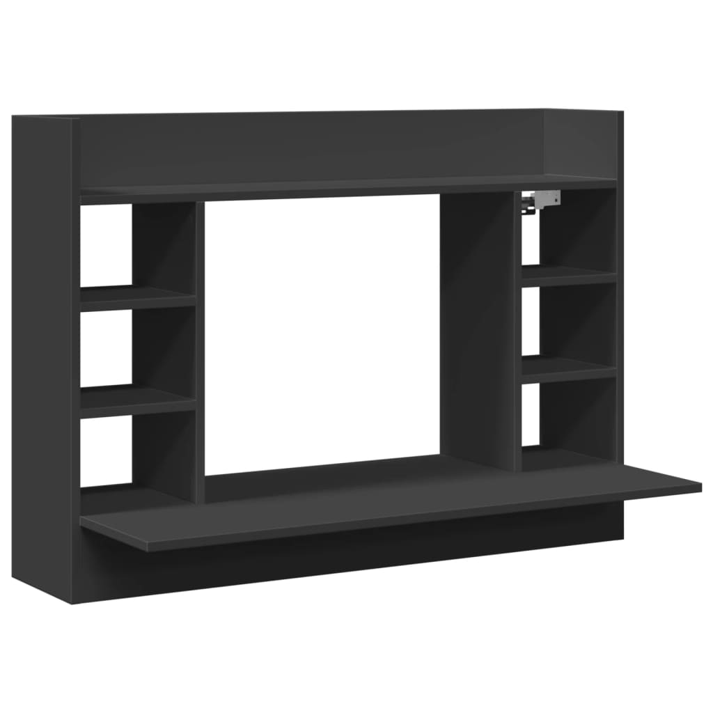 Scrivania a Parete Nera 105x48x75 cm in Legno Multistrato - homemem39