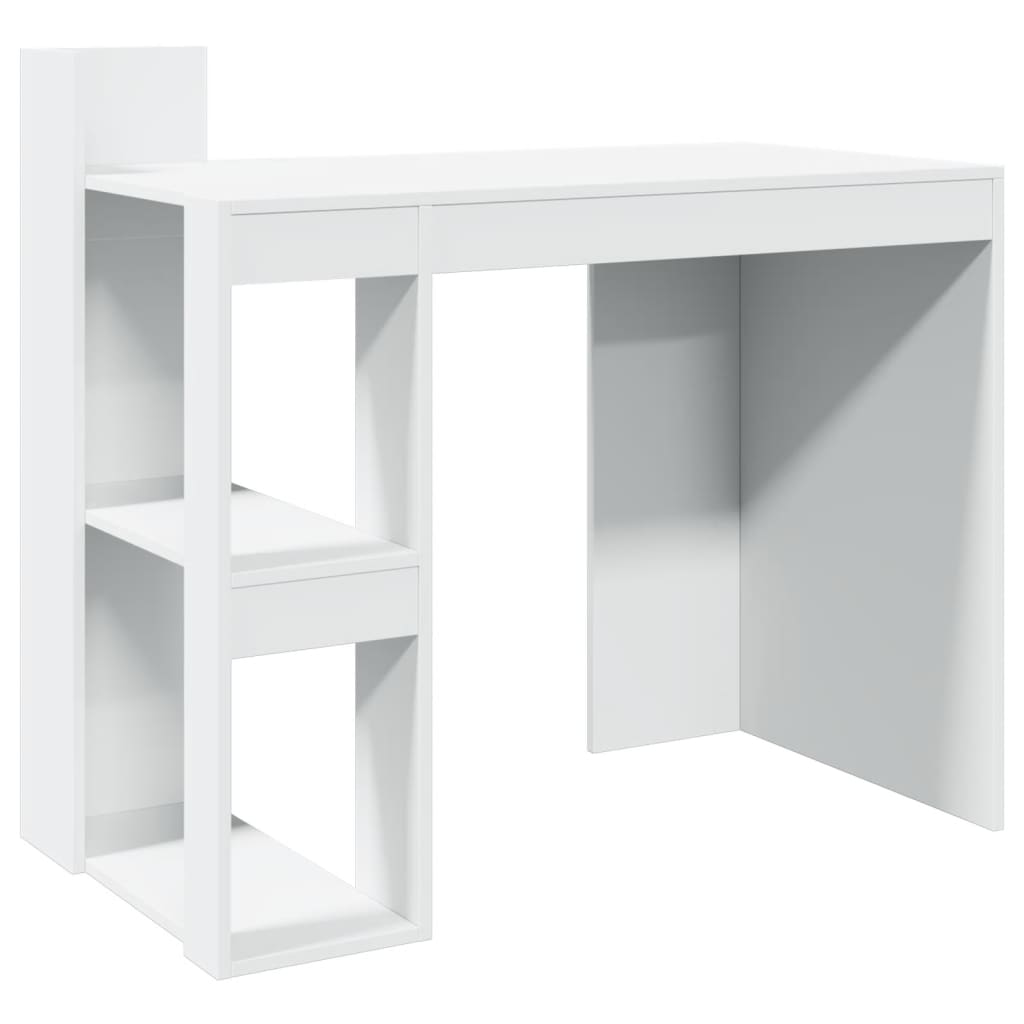 Scrivania Ufficio Bianca 103,5x56,5x94 cm in Legno Multistrato - homemem39
