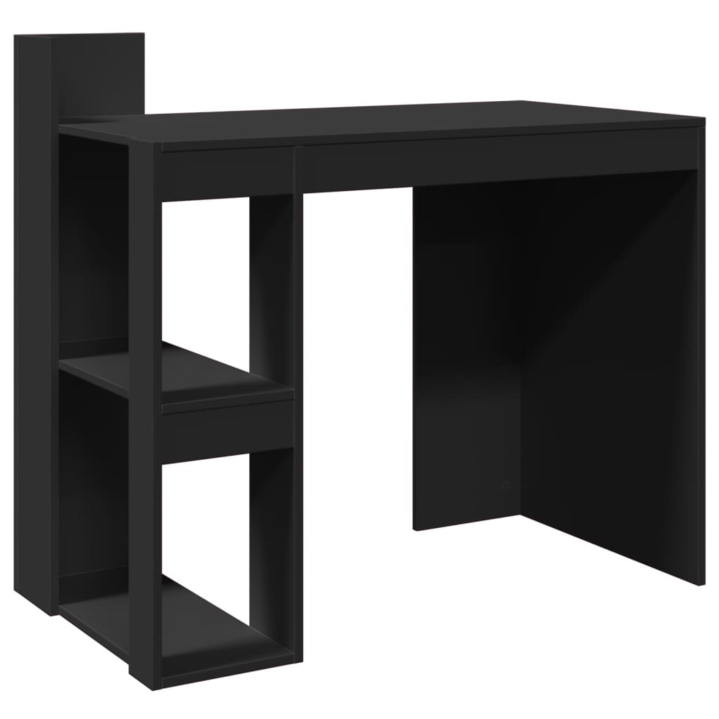 Scrivania Ufficio Nera 103,5x56,5x94 cm in Legno Multistrato - homemem39