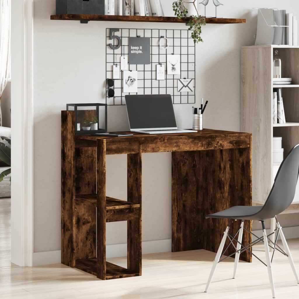 Scrivania Ufficio Rovere Fumo 103,5x56,5x94cm Legno Multistrato - homemem39