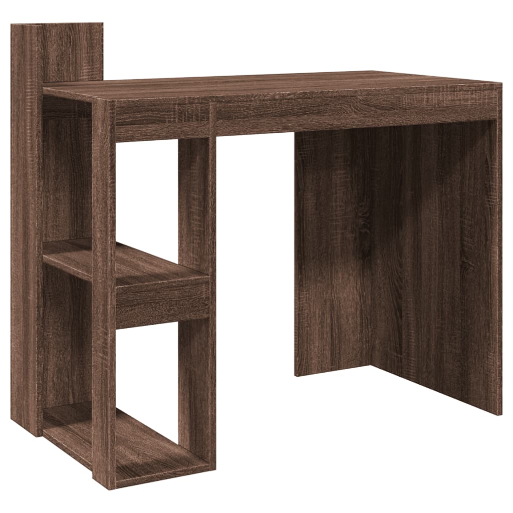 Scrivania Rovere Marrone 103,5x56,5x94 cm in Legno Multistrato - homemem39